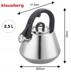 CZAJNIK STALOWY Z GWIZDKIEM 2,5L KLAUSBERG KB-7947 3