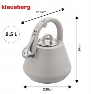 CZAJNIK STALOWY Z GWIZDKIEM 2,5L KLAUSBERG KB-7949 SZARY 4