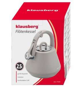 CZAJNIK STALOWY Z GWIZDKIEM 2,5L KLAUSBERG KB-7949 SZARY 5
