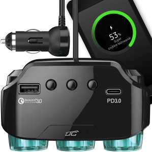 Rozdzielacz Gniazda Zapalniczki 12-24V QC3.0+PD 3