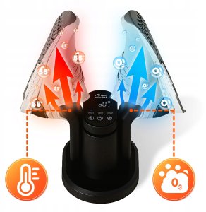 SHOE DRYER OZONE PRO+ - Profesionalna, stacjonarna suszarka ozonator do obuwia, rękawiczek, czapek, kasków likwidująca bakterie i grzyby. Temp. 40–55°C, emisja ozonu do 50 mg/h, TIMER, dotykowy panel sterujący. 8