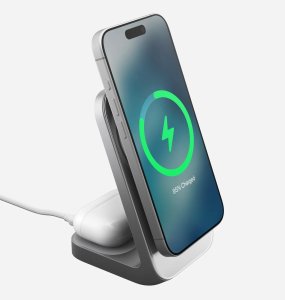 NOMAD Stand One - bezprzewodowa ładowarka Qi2,2 25W do dwóch urządzeń kompatybilna z MagSafe, 4 gen. (silver) 5
