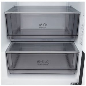 LG Refrigerator | GBBSJ1CCEP | Energy efficiency class C | Free standing | Combi | Height 186 cm | Fridge net capacity 220 L | Freezer net capacity 113 L | Display | 34 dB | Black 6