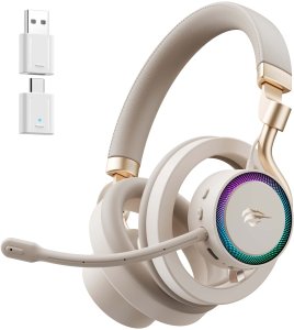 Havit Fuxi-H8 - bezprzewodowe słuchawki gamingowe (złote) 4