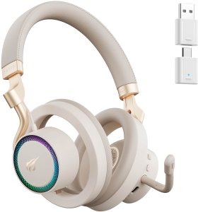 Havit Fuxi-H8 - bezprzewodowe słuchawki gamingowe (złote) 5