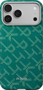 Pitaka Pitaka Ultra-Slim Case, Monogram-Gold/Green - iPhone 17 Pro Max 2