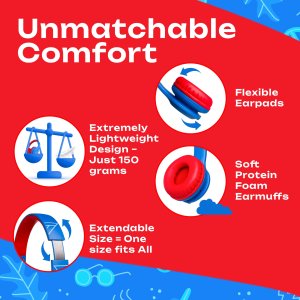 PowerLocus Wired Headphones PLED Wired Kids Blue-R 4