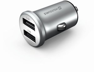 Swissten Metal Premium Car charger 2 x USB / 4.8A Silver 2