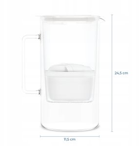 Dzbanek Wessper D4 BOROSILICATE MINI futureflow™ Aquamax (WES208-FF-WH) 10