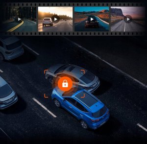 WOLFBOX G930 kamera samochodowa lusterko 10'' 4K przód tył 64 GB 12