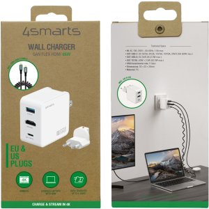 Ładowarka 4smarts Ładowarka sieciowa GaN Flex HDMI 65W biały 6