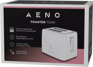 Toster Aeno Electric Toaster, White, 220-240V, 50-60Hz, 780-930W, 2 slots, 3 modes, 7 browning levels 4