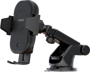 Ładowarka Deltaco Bezprzewodowa ładowarka samochodowa DELTACO 15 W automatyczny podwójne uchwyty czarny QI-C1001 1902561 6