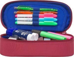 Piórnik Herlitz Piórnik kosmetyczka etui usztywniany z klapką bordowy SCHOOL OXFORD 4