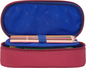 Piórnik Herlitz Piórnik kosmetyczka etui usztywniany z klapką bordowy SCHOOL OXFORD 5