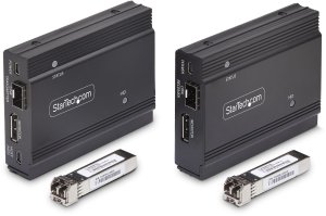 System przekazu sygnału AV STARTECH.COM DisplayPort KVM Extender przez włókno szklane 4K60Hz ekstender konsolowy 300m Multimode 4K KVM przedłużenie LWL 7