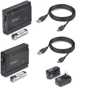 System przekazu sygnału AV STARTECH.COM DisplayPort KVM Extender przez włókno szklane 4K60Hz ekstender konsolowy 300m Multimode 4K KVM przedłużenie LWL 8