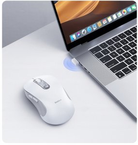 Mysz Baseus Mysz bezprzewodowa F02 USB 2.4GHz - biała 8