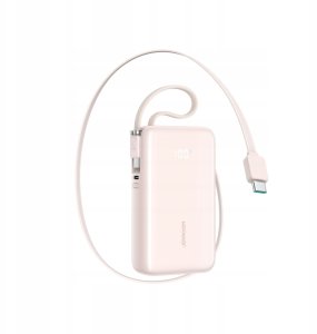 Powerbank Joyroom JR-PR2L 10000mAh 35W z wbudowanym zwijanym kablem USB-C i kablem-smyczą USB-C - różowy 3