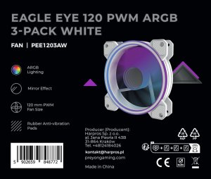 Wentylator PREYON Eagle Eye 120 PWM ARGB 3-PACK White 11