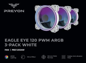 Wentylator PREYON Eagle Eye 120 PWM ARGB 3-PACK White 10