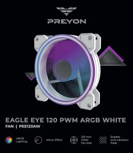 Wentylator PREYON Eagle Eye 120 PWM ARGB White 9