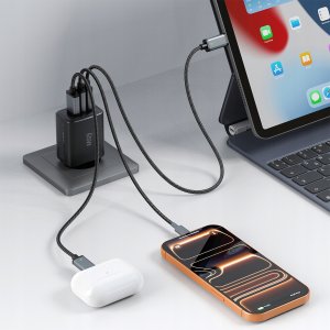 Ładowarka sieciowa Tech-Protect NCA65W-GAN USB-A, 2xUSB-C Network Charger PD 65W / QC3.0 Black 6