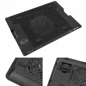 Podstawka chłodząca Riff RF-0092 2in1 przenośny chłodnik z idealnie elastycznym regulowanym statywem + USB vads (12"-17") 4752219010092 2