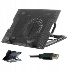 Podstawka chłodząca Riff RF-0092 2in1 przenośny chłodnik z idealnie elastycznym regulowanym statywem + USB vads (12"-17") 4752219010092 3