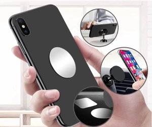 Metal plate for magnet holders - round silver 8