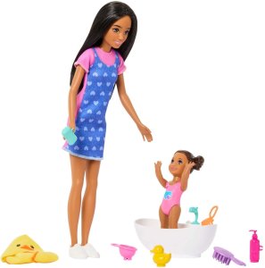 Lalka Barbie Mattel Skipper: Klub opiekunek - zestaw z bobasem i wanną do kąpieli (JJB43) 2