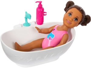 Lalka Barbie Mattel Skipper: Klub opiekunek - zestaw z bobasem i wanną do kąpieli (JJB43) 3