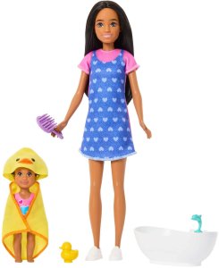 Lalka Barbie Mattel Skipper: Klub opiekunek - zestaw z bobasem i wanną do kąpieli (JJB43) 5