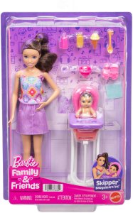 Lalka Barbie Mattel Skipper: Klub opiekunek - zestaw z bobasem i krzesełkiem do karmienia (JJB44) 3