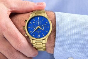 Zegarek Męski Giewont Chronograph Sapphire Złoto Niebieski GW6310-B5 3