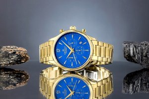 Zegarek Męski Giewont Chronograph Sapphire Złoto Niebieski GW6310-B5 4