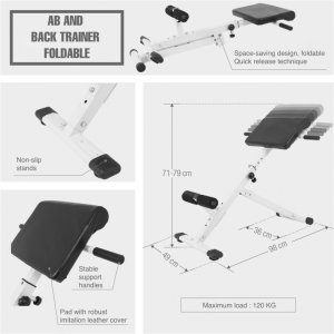 Ławka rzymska do grzbietu prostowania pleców biała 7