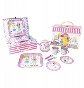 Rock Muzyczny zestaw herbaciany dla dzieci „Najlepsze przyjaciółki“ 9 dalių – Floss & z grającym czajnikiem w walizce 3