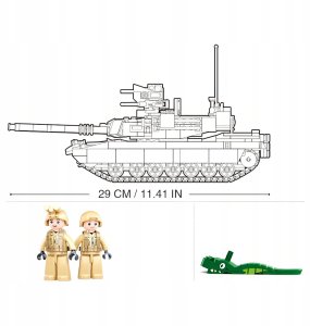 Sluban M1A2 SEP V2 Abrams konstruktor czołgu metalowego – 781 elementów, 29 cm, 6+ 5