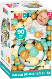 Ludi LUDI kolorowe piłeczki do zabawy do basenu – 90 vnt., 6 cm, dla dzieci od 6 miesięcy 2