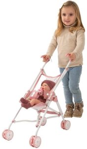 Lorelli Arias wózek sportowy dla lalek składany różowy z pasami 3