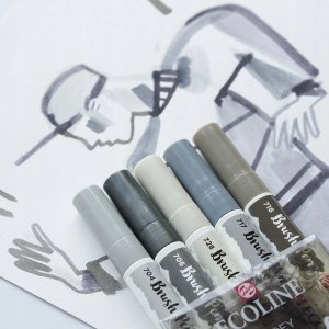 EcoLine Ecoline* Brush Pen set Shadow| 5 colours 5