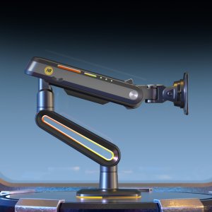 F6-G Podświetlenie RGB Gamingowy mocny uchwyt biurkowy do dużych monitorów 32-60 cali 11