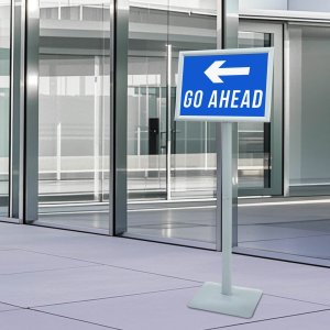 vidaXL Stojak na plakaty Srebrny 32,5 x 27 x 126 cm PVC i żeliwo 4