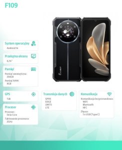 Smartfon F109 black CH Fossibot 8