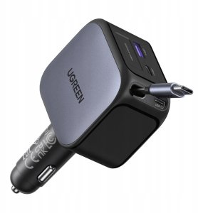 Ładowarka Ugreen UGREEN Nexode EC604 145W Fast Car Charger ładowarka samochodowa 1x USB-A 1x USB-C 1x wysuwane USB-C Kabel (70cm) 2
