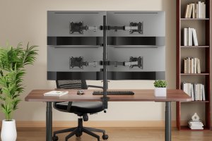 MOZOS MS04 WIESZAK VESA UCHWYT BIURKOWY DO 4 MONITORÓW 17–32" 3