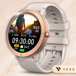 SMARTWATCH DAMSKI POŁĄCZENIA GPS MENU PL AMOLED ZŁOTY PULS SPORTOWY 2 PASKI 11