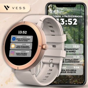 SMARTWATCH DAMSKI POŁĄCZENIA GPS MENU PL AMOLED ZŁOTY PULS SPORTOWY 2 PASKI 8
