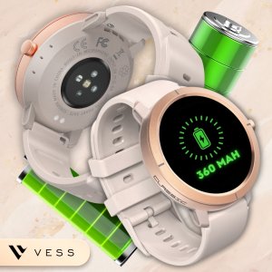 SMARTWATCH DAMSKI POŁĄCZENIA GPS MENU PL AMOLED ZŁOTY PULS SPORTOWY 2 PASKI 10
